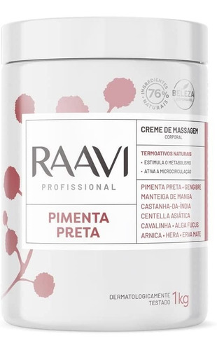 Creme Para Massagem De Pimenta Negra Raavi 1 Kg Massagens