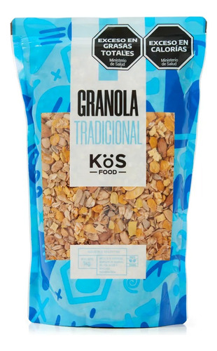 Granola Tradicional 1 Kg Kos Food Manzana Frutos Secos X 4u