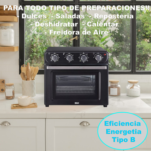 Horno Eléctrico Bgh Air Fryer Freidora De Aire 30l Airfryer