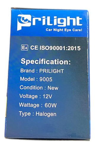 Lámpara Halógena 9005 60w Prilight - Autos Y Motos