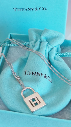 Tiffany & Co Collar Candado H  Plata Fina Original 925