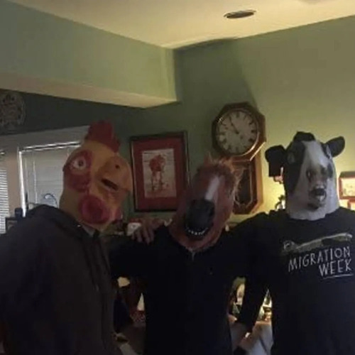 Gv W Máscara De Cabeza De Vaca De Látex Para Halloween
