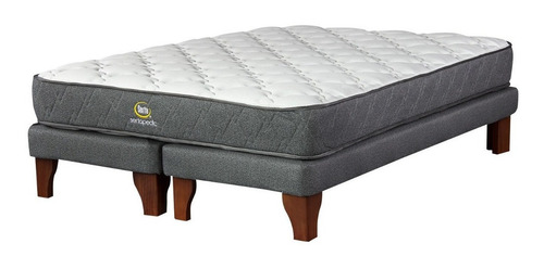 Imagen 1 de 3 de Cama Sertapedic 2 Plazas Base Dividida Gris