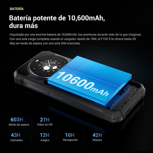 Celular Fossibot F109s Dual Sim 256 Gb Rom Azul 24gb Ram Smartphone Android 15.0