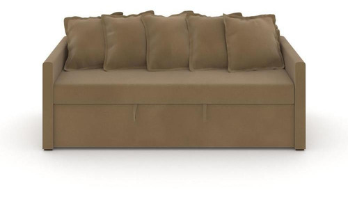 Imagem 3 de 6 de Sofa-cama De 2 Lugares Emily De Suede Taupe 200cm