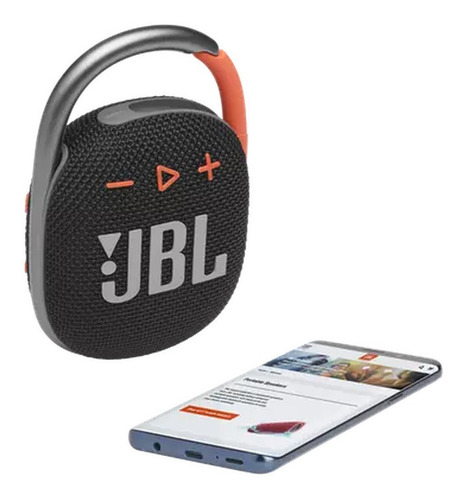 Imagem 2 de 4 de Caixa De Som Jbl Clip 4 Blko Bluetooth 5.1 Ip67 Black/orange