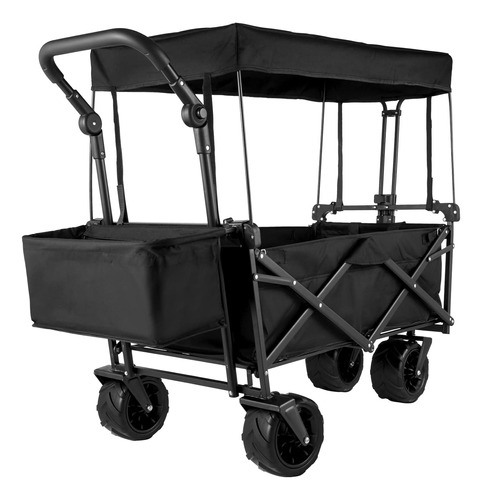 Happbuy - Carrito De Jardín Plegable Extra Grande Con Toldo 