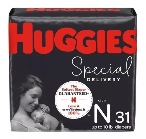 Huggies Pañales para recién nacidos, pañales Little Snugglers para bebé,  tamaño recién nacido (hasta 10 libras), 31 unidades