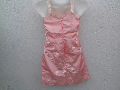 Imagen 4 de 6 de Vestido Fiesta Corto Juvenil Talle M Color Salmón Leer Medid
