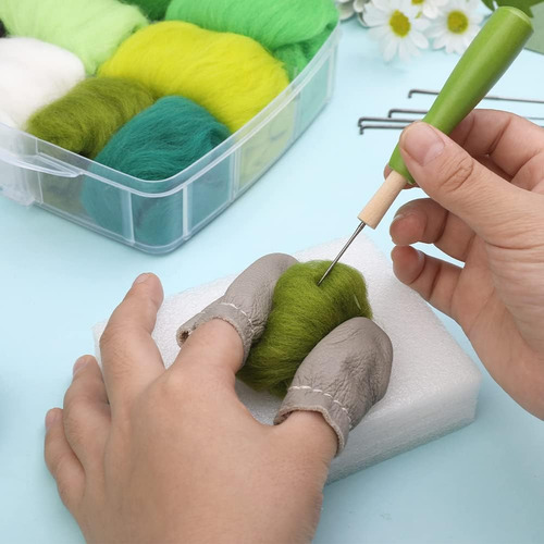 Lana De Nailon Para Telar En 8 Colores Con Aguja Verde
