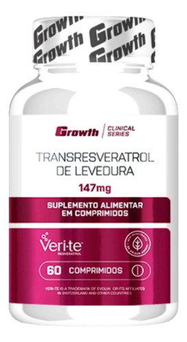 Trans Resveratrol 147mg 60caps Growth Supplements Sabor Natural