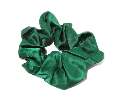 Scrunchie Colet Seda 100 % Cuidado Para Cabello Pelo Verde