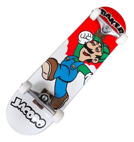 Patineta Profesional Completa. Baker Skateboard 8.25in Blanco Negro