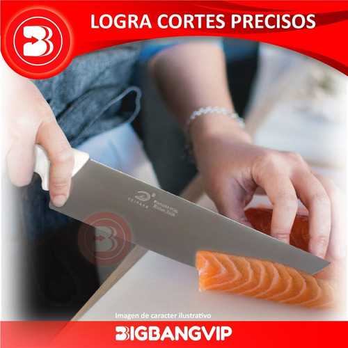 Imagen 5 de 8 de Cuchilla Cocina X3 Filosos 29cm 32cm 34cm Acero 7 8 9