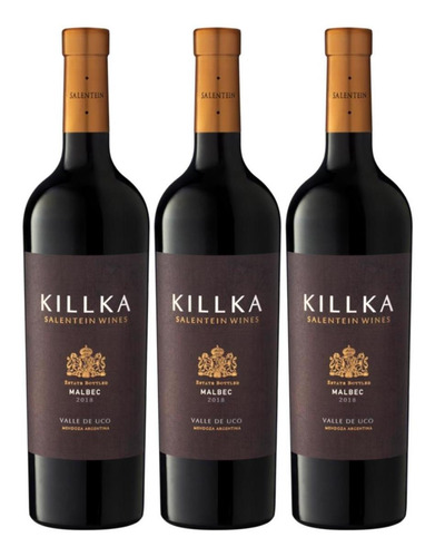 Vino Killka Malbec 750 Ml Salentein Tinto X3 - Fullescabio