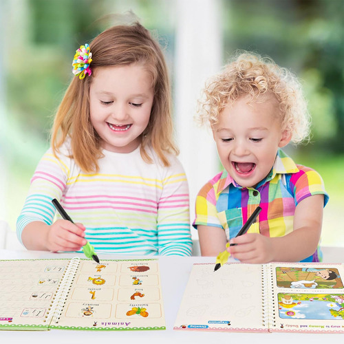 Cuadernos Magico Caligrafía Reutilizables 4 Español+4 Inglés