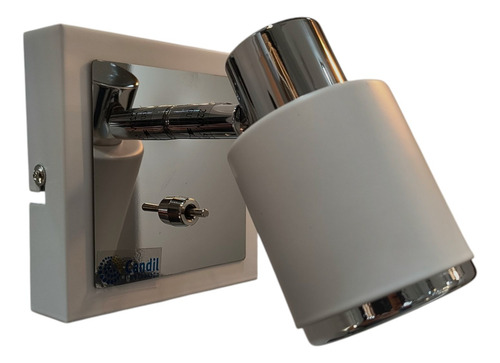 Aplique Pared Con Interruptor 1 Luz Blanco Blanco/cromo