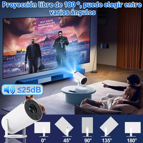 Casa De Los Deseos Proyector Portatil Profesional 4k Android Wifi Hy300 Pro Mini Smart Tv Led Blanco 110-220v