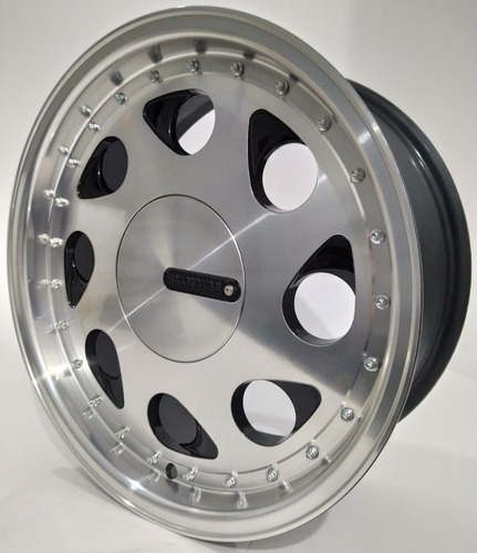 Jogo De Rodas Vw Pingo Wolfsburg Aro 15x7 4x100 + Bicos Cor Preto Diamantado