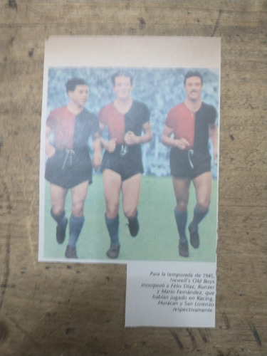 Recorte Newell's Old Boys Díaz Runzer Fernández 1945