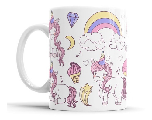 Caneca Com Caricatura Personalizada Infantil Unicórnio 325ml