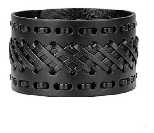 Pulsera De Cuero Negro Moda 2019 Hombre Mujer