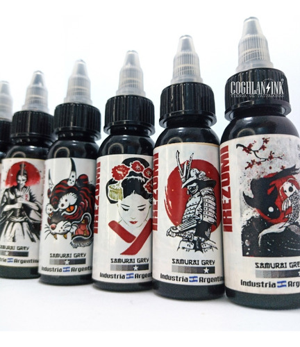 Imagen 3 de 10 de Tinta Tattoo Extreme Set Samurai X 7oz Tatuajes Tatuar