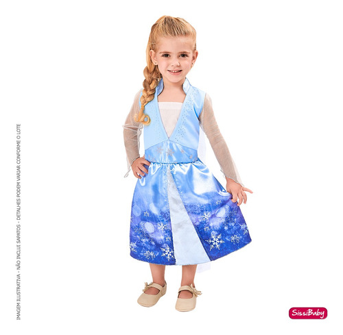 Fantasia Infantil Luxo Frozen 2 Elsa Princesa Congelante