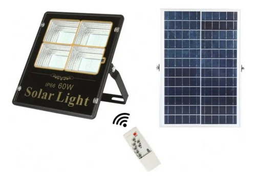 Reflector Foco Solar 60w + Panel +kit + Control