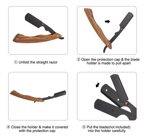 Maquinillas De Afeitar Plegables Rectas Razor Grooming, Herr