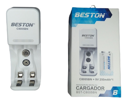 Cargador De Baterias Beston Original 9v/ Aa/aaa + 1 Pila 9v