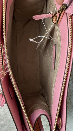Bolsa Satchel Sheila Michael Kors Strap Crossbody Acabado De Los Herrajes Oro Color Rosa Correa De Hombro Rosa Diseño De La Tela Lisa