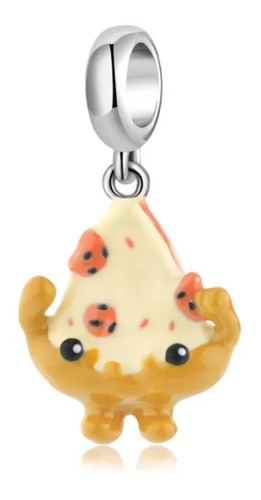 Charm O Dije De Pizza, Comida Kawaii Plata 925 Joyería Única