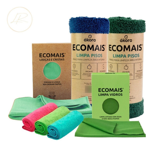 Kit Ecomais Limpa Pisos G + Loucas E Cristais + Limpa Vidros Cor Ecomais Akora Verde