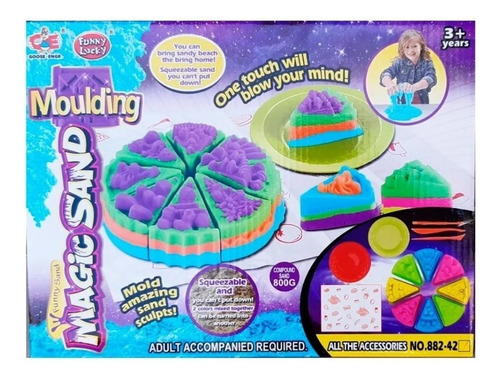 Juego Arena Magica Kinetica Motion Sand Moldes Cake Playset