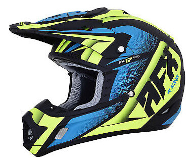 Afx Fx-17 Helmet Force Matte Black/green/blue All Sizes Lrg