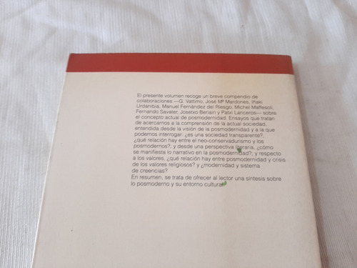 Imagen 2 de 7 de En Torno A La Posmodernidad G Vattimo Y Otros Anthropos