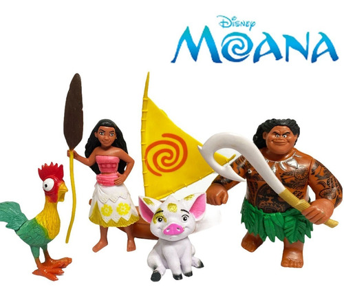 Kit Desenho Moana 5 Personagens Disney Chefe Tui Maui Heihei