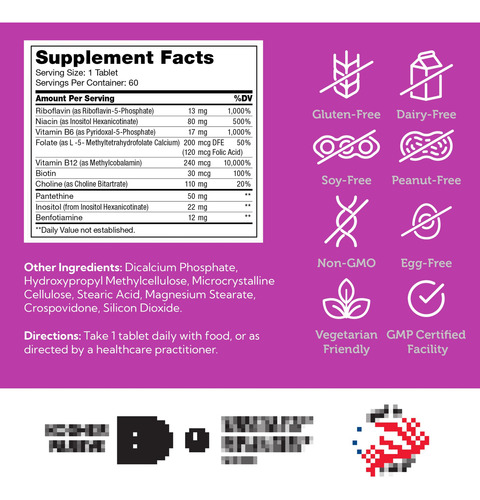 Zahler Vitaminas Complejo B 60 Tabletas