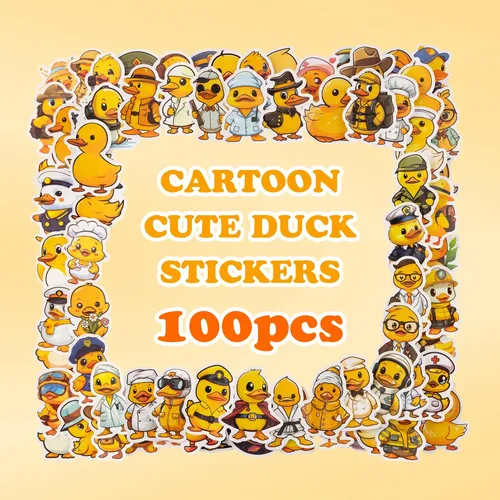 Generic Sticker 100 Cute Duck Stickers Waterproof Vinyl Decal Pack For | MercadoLivre