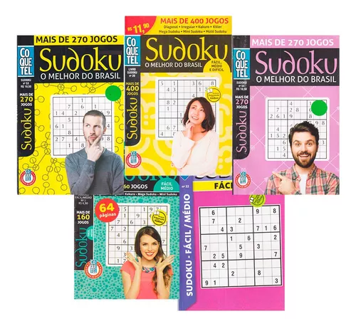 Livro Sudoku Ed. 21 - Fácil/Médio - Só Jogos 9x9 - 2 jogos por página