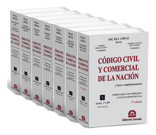 Código Civil Y Comercial Comentado - Tomo 1 Al 7 Rústicos - Ameal - Editorial Estudio, De Oscar Ameal., Vol. No Aplica. Editorial Estudio, Tapa Blanda En Español, 2022