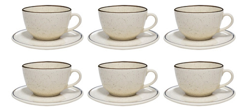 Juego X6 Tazas De Té + 6 Platos De Te Oxford Brisa 200cc