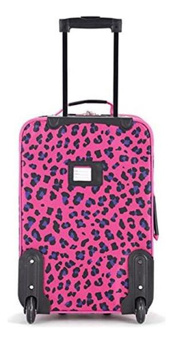 Juego Equipaje Rockland Softside Estampado Leopardo 2 Piezas