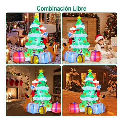 Inflable De Navidad Decor Navidenos Con Luz De Nieve 2.1m
