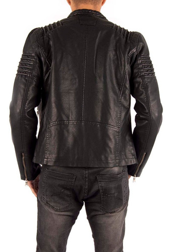 Imagen 4 de 4 de Campera Huntley Motoquera Negro