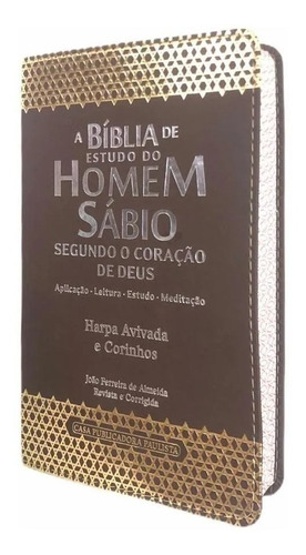 Bíblia De Estudo Do Homem Com Harpa  Marrom
