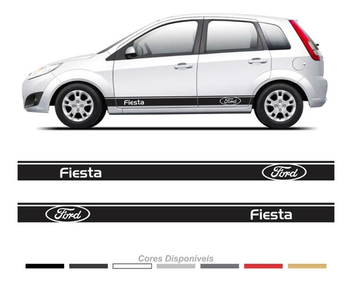 Kit Adesivo Faixa Lateral Ford Fiesta Par Fst021