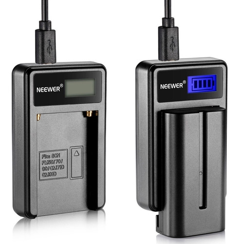 Neewer Micro Cargador Usb Para Baterías + 2 Baterias 2600 Ma