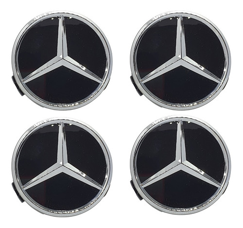 4 Centros Tapas De Rin 75mm Mercedes Benz Clase B,c,cla,gl